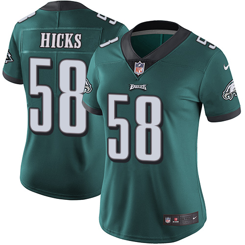 Nike Eagles #58 Jordan Hicks Midnight Green Team Color Women's Stitched NFL Vapor Untouchable Limite