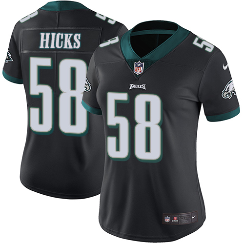 Nike Eagles #58 Jordan Hicks Black Alternate Women's Stitched NFL Vapor Untouchable Limited Jersey