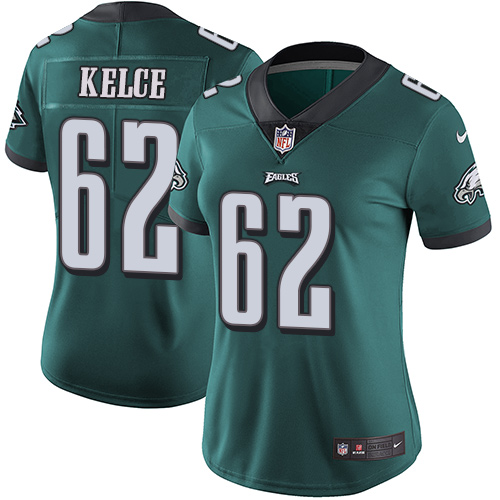 Nike Eagles #62 Jason Kelce Midnight Green Team Color Women's Stitched NFL Vapor Untouchable Limited