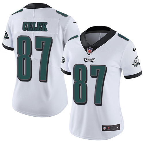 Nike Eagles #87 Brent Celek White Women's Stitched NFL Vapor Untouchable Limited Jersey