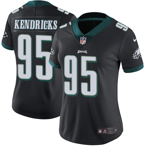 Nike Eagles #95 Mychal Kendricks Black Alternate Women's Stitched NFL Vapor Untouchable Limited Jers
