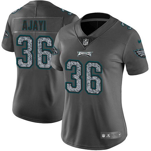 Nike Eagles #36 Jay Ajayi Gray Static Women's Stitched NFL Vapor Untouchable Limited Jersey