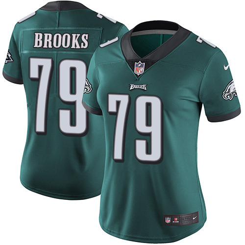 Nike Eagles #79 Brandon Brooks Midnight Green Team Color Women's Stitched NFL Vapor Untouchable Limi