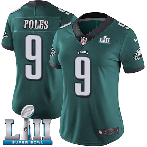 Nike Eagles #9 Nick Foles Midnight Green Team Color Super Bowl LII Women's Stitched NFL Vapor Untouc