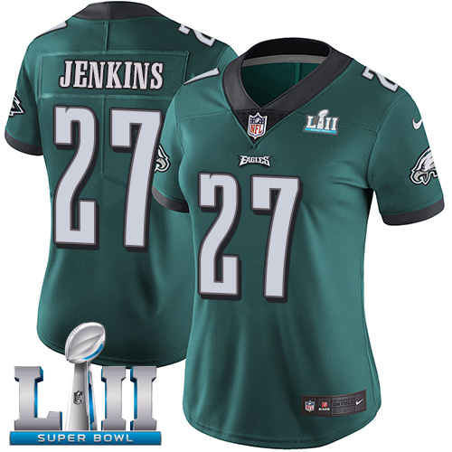 Nike Eagles #27 Malcolm Jenkins Midnight Green Team Color Super Bowl LII Women's Stitched NFL Vapor