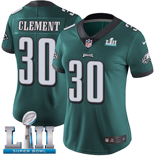 Nike Eagles #30 Corey Clement Midnight Green Team Color Super Bowl LII Women's Stitched NFL Vapor Un
