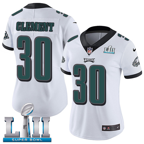 Nike Eagles #30 Corey Clement White Super Bowl LII Women's Stitched NFL Vapor Untouchable Limited Je