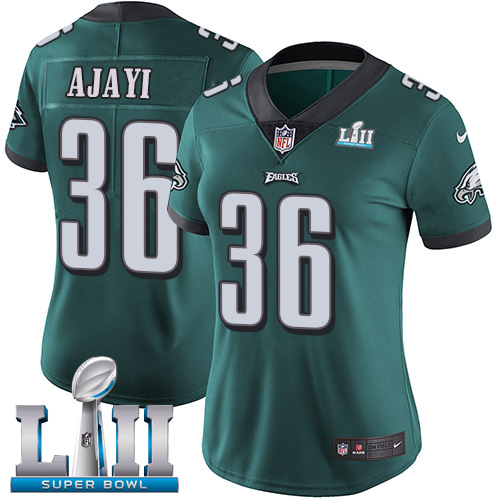 Nike Eagles #36 Jay Ajayi Midnight Green Team Color Super Bowl LII Women's Stitched NFL Vapor Untouc