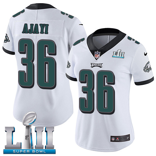 Nike Eagles #36 Jay Ajayi White Super Bowl LII Women's Stitched NFL Vapor Untouchable Limited Jersey
