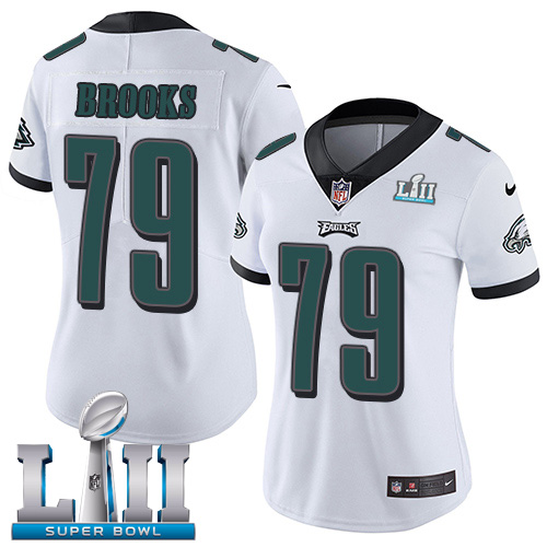 Nike Eagles #79 Brandon Brooks White Super Bowl LII Women's Stitched NFL Vapor Untouchable Limited J