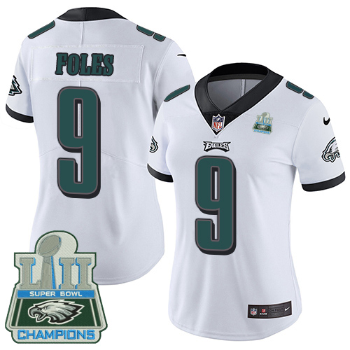 Nike Eagles #9 Nick Foles White Super Bowl LII Champions Women's Stitched NFL Vapor Untouchable Limi