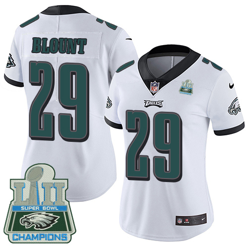 Nike Eagles #29 LeGarrette Blount White Super Bowl LII Champions Women's Stitched NFL Vapor Untoucha