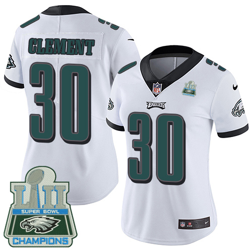 Nike Eagles #30 Corey Clement White Super Bowl LII Champions Women's Stitched NFL Vapor Untouchable