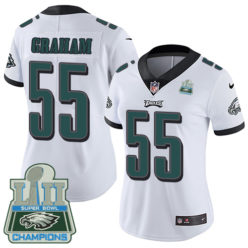 Nike Eagles #55 Brandon Graham White Super Bowl LII Champions Women's Stitched NFL Vapor Untouchable