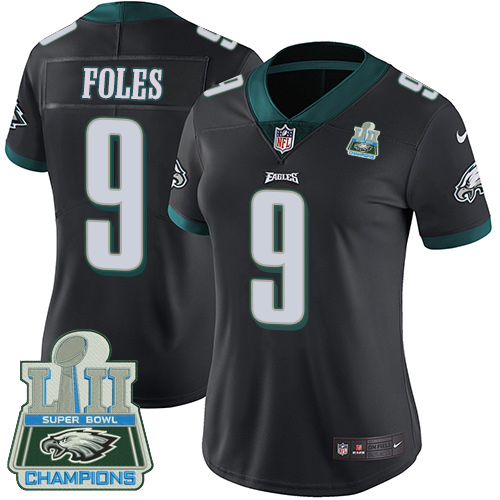 Nike Eagles #9 Nick Foles Black Alternate Super Bowl LII Champions Women's Stitched NFL Vapor Untouc