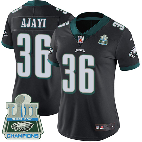 Nike Eagles #36 Jay Ajayi Black Alternate Super Bowl LII Champions Women's Stitched NFL Vapor Untouc