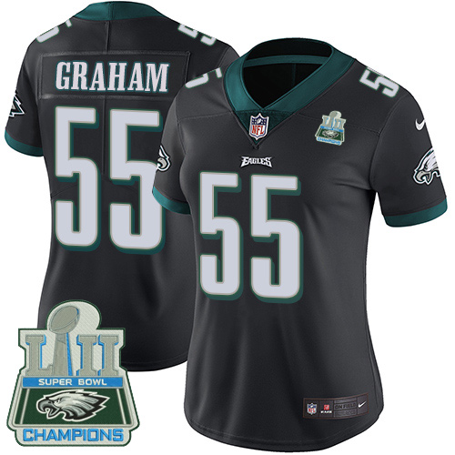 Nike Eagles #55 Brandon Graham Black Alternate Super Bowl LII Champions Women's Stitched NFL Vapor U