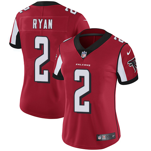 Nike Falcons #2 Matt Ryan Red Team Color Women's Stitched NFL Vapor Untouchable Limited Jersey