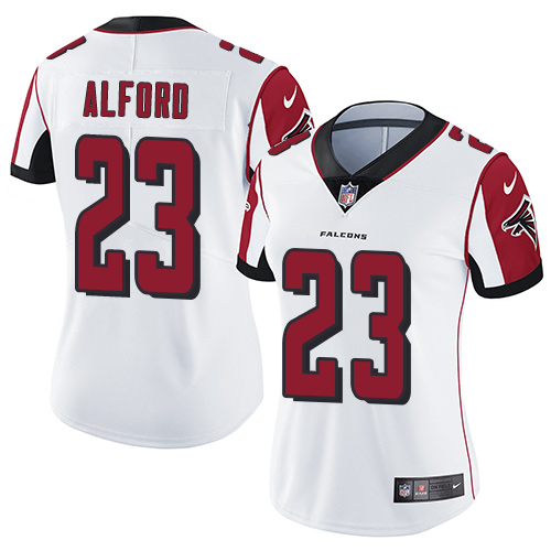 Nike Falcons #23 Robert Alford White Women's Stitched NFL Vapor Untouchable Limited Jersey