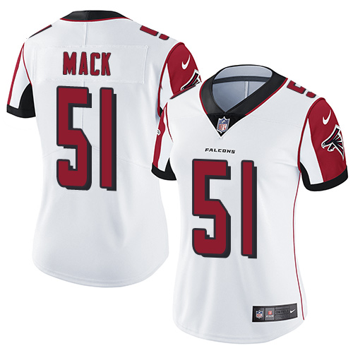 Nike Falcons #51 Alex Mack White Women's Stitched NFL Vapor Untouchable Limited Jersey