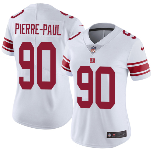 Nike Giants #90 Jason Pierre-Paul White Women's Stitched NFL Vapor Untouchable Limited Jersey