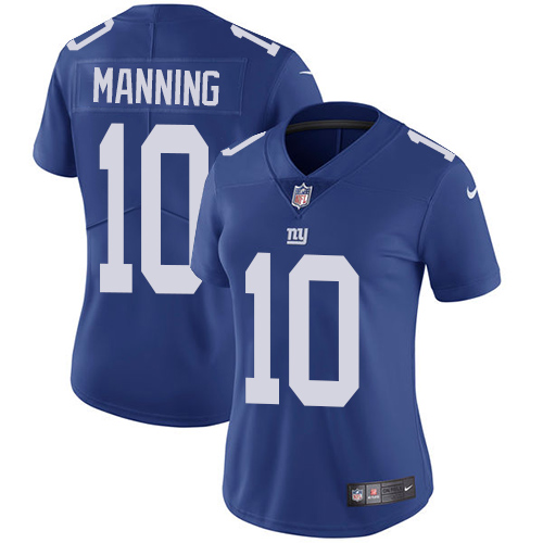 Nike Giants #10 Eli Manning Royal Blue Team Color Women's Stitched NFL Vapor Untouchable Limited Jer