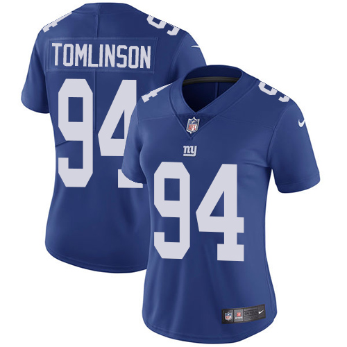 Nike Giants #94 Dalvin Tomlinson Royal Blue Team Color Women's Stitched NFL Vapor Untouchable Limite - Click Image to Close