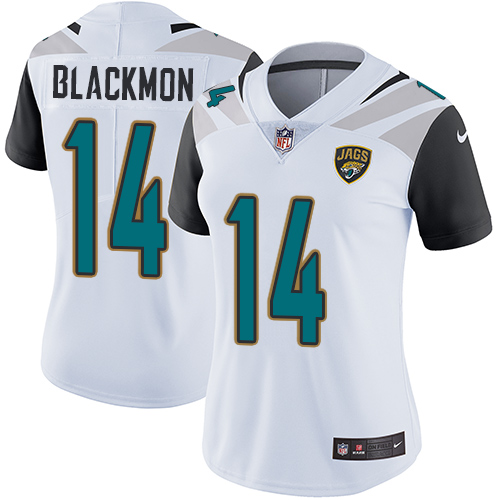 Nike Jaguars #14 Justin Blackmon White Women's Stitched NFL Vapor Untouchable Limited Jersey