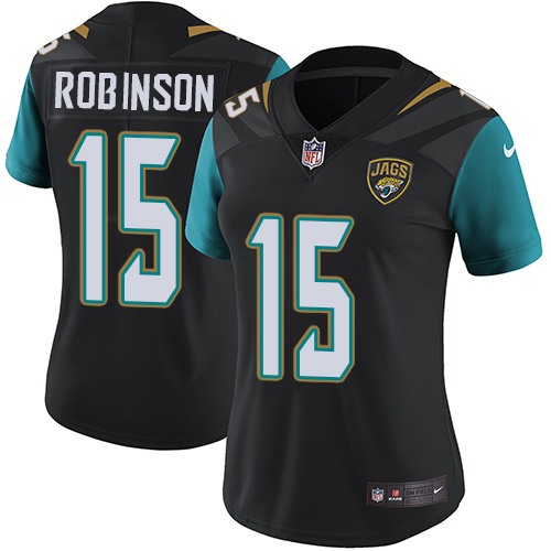 Nike Jaguars #15 Allen Robinson Black Alternate Women's Stitched NFL Vapor Untouchable Limited Jerse