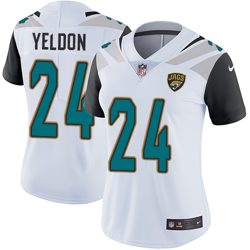 Nike Jaguars #24 T.J. Yeldon White Women's Stitched NFL Vapor Untouchable Limited Jersey