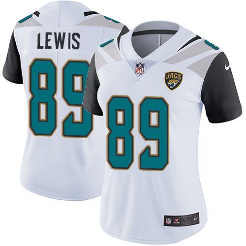 Nike Jaguars #89 Marcedes Lewis White Women's Stitched NFL Vapor Untouchable Limited Jersey