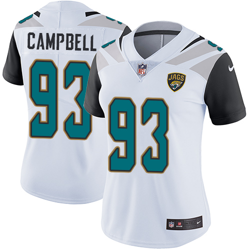 Nike Jaguars #93 Calais Campbell White Women's Stitched NFL Vapor Untouchable Limited Jersey