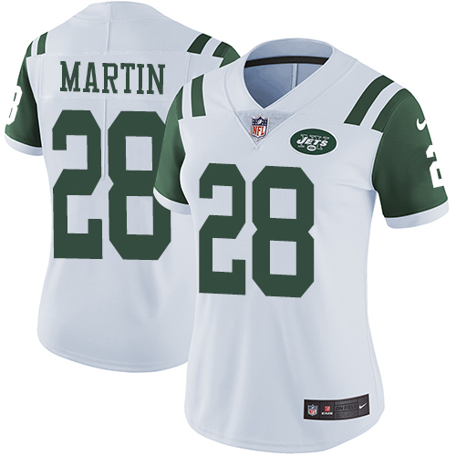 Nike Jets #28 Curtis Martin White Women's Stitched NFL Vapor Untouchable Limited Jersey