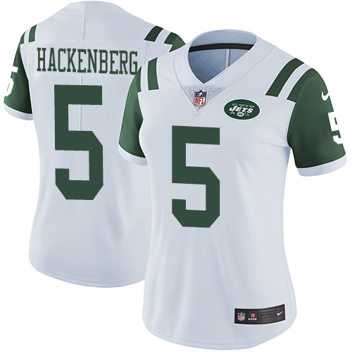 Nike Jets #5 Christian Hackenberg White Women's Stitched NFL Vapor Untouchable Limited Jersey