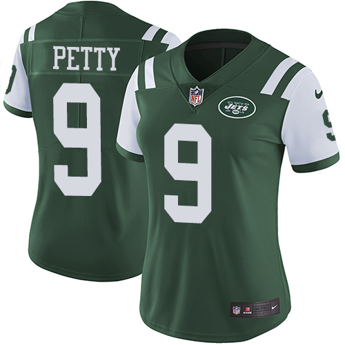 Nike Jets #9 Bryce Petty Green Team Color Women's Stitched NFL Vapor Untouchable Limited Jersey