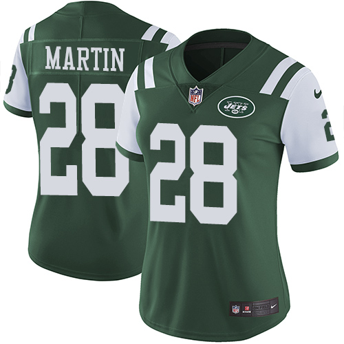 Nike Jets #28 Curtis Martin Green Team Color Women's Stitched NFL Vapor Untouchable Limited Jersey