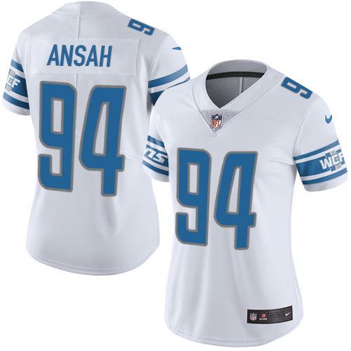 Nike Lions #94 Ziggy Ansah White Women's Stitched NFL Vapor Untouchable Limited Jersey