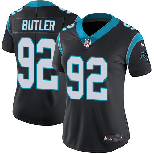 Nike Panthers #92 Vernon Butler Black Team Color Women's Stitched NFL Vapor Untouchable Limited Jers