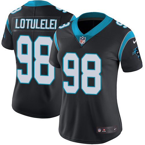 Nike Panthers #98 Star Lotulelei Black Team Color Women's Stitched NFL Vapor Untouchable Limited Jer