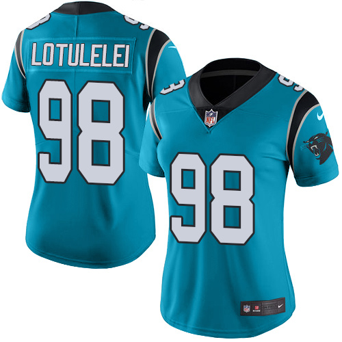 Nike Panthers #98 Star Lotulelei Blue Alternate Women's Stitched NFL Vapor Untouchable Limited Jerse