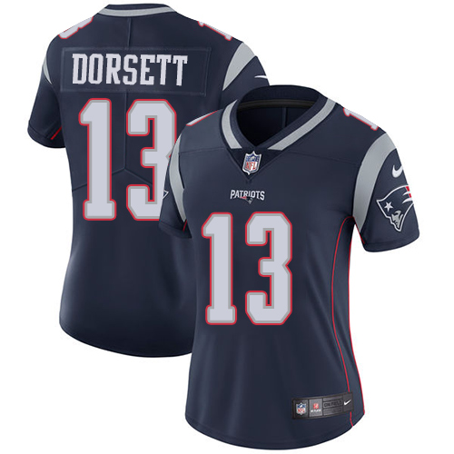 Nike Patriots #13 Phillip Dorsett Navy Blue Team Color Women's Stitched NFL Vapor Untouchable Limite