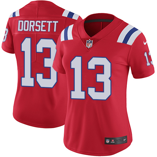 Nike Patriots #13 Phillip Dorsett Red Alternate Women's Stitched NFL Vapor Untouchable Limited Jerse