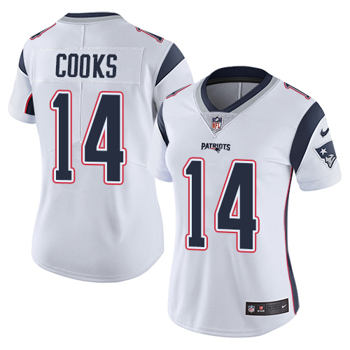 Nike Patriots #14 Brandin Cooks White Women's Stitched NFL Vapor Untouchable Limited Jersey