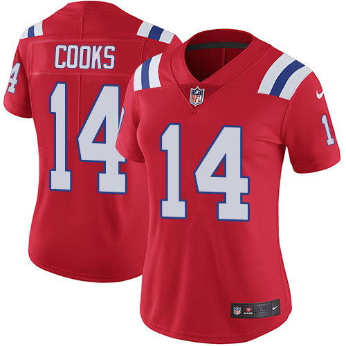 Nike Patriots #14 Brandin Cooks Red Alternate Women's Stitched NFL Vapor Untouchable Limited Jersey