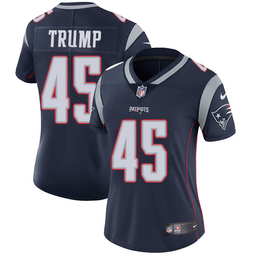 Nike Patriots #45 Donald Trump Navy Blue Team Color Women's Stitched NFL Vapor Untouchable Limited J - Click Image to Close