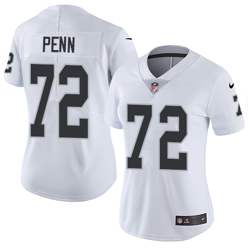 Nike Raiders #72 Donald Penn White Women's Stitched NFL Vapor Untouchable Limited Jersey