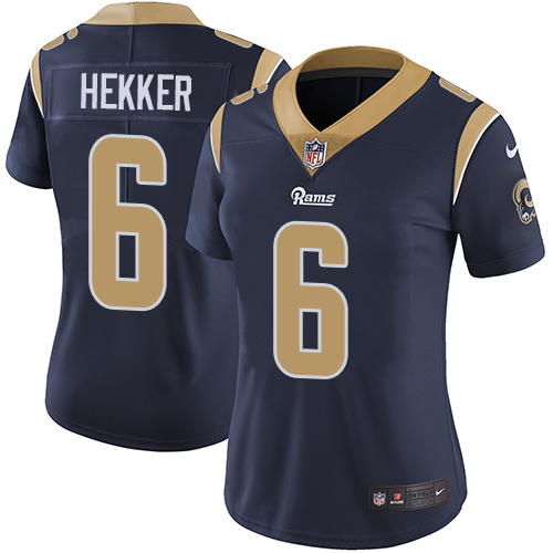 Nike Rams #6 Johnny Hekker Navy Blue Team Color Women's Stitched NFL Vapor Untouchable Limited Jerse