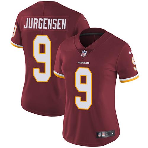 Nike Redskins #9 Sonny Jurgensen Burgundy Red Team Color Women's Stitched NFL Vapor Untouchable Limi