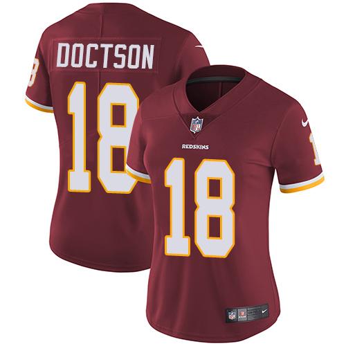 Nike Redskins #18 Josh Doctson Burgundy Red Team Color Women's Stitched NFL Vapor Untouchable Limite