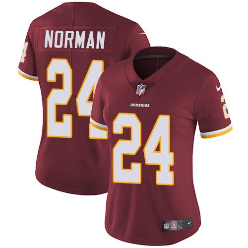 Nike Redskins #24 Josh Norman Burgundy Red Team Color Women's Stitched NFL Vapor Untouchable Limited